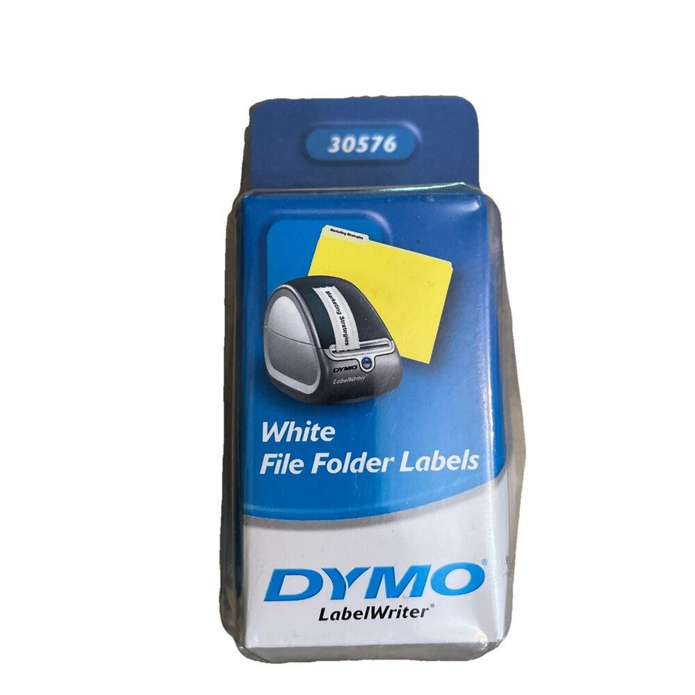 DYMO 30576 LW White Folder Labels 9/16 x 3-7/16 Lot 2 Rolls 260 Labels New